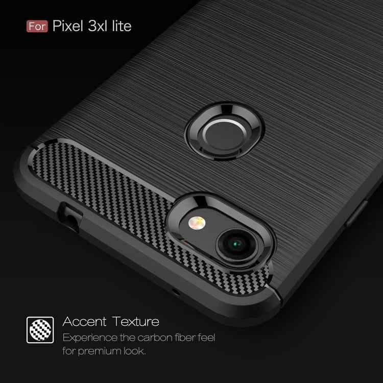 Brushed Texture Carbon Fiber Shockproof TPU Case for Google Pixel 3XL Lite, For Google Pixel 3XL Lite