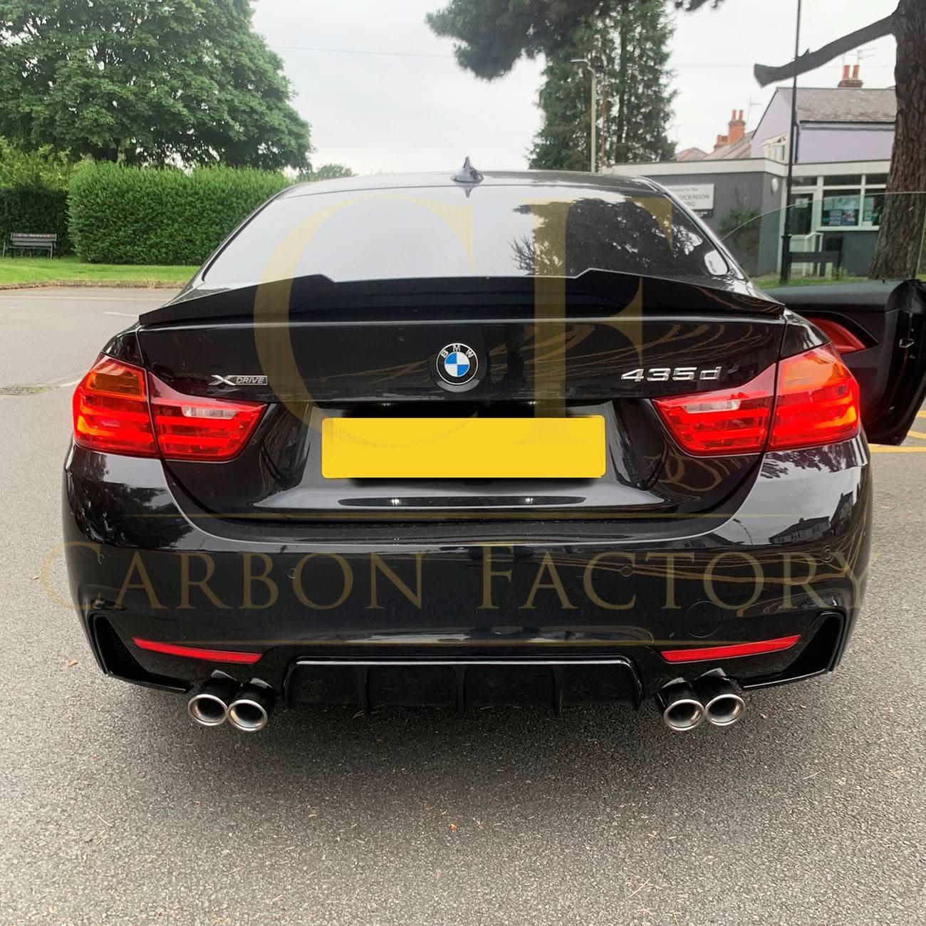 Gloss Black Rear Diffuser Quad Exhaust for BMW F32 F33 F36 4 Series 14-20