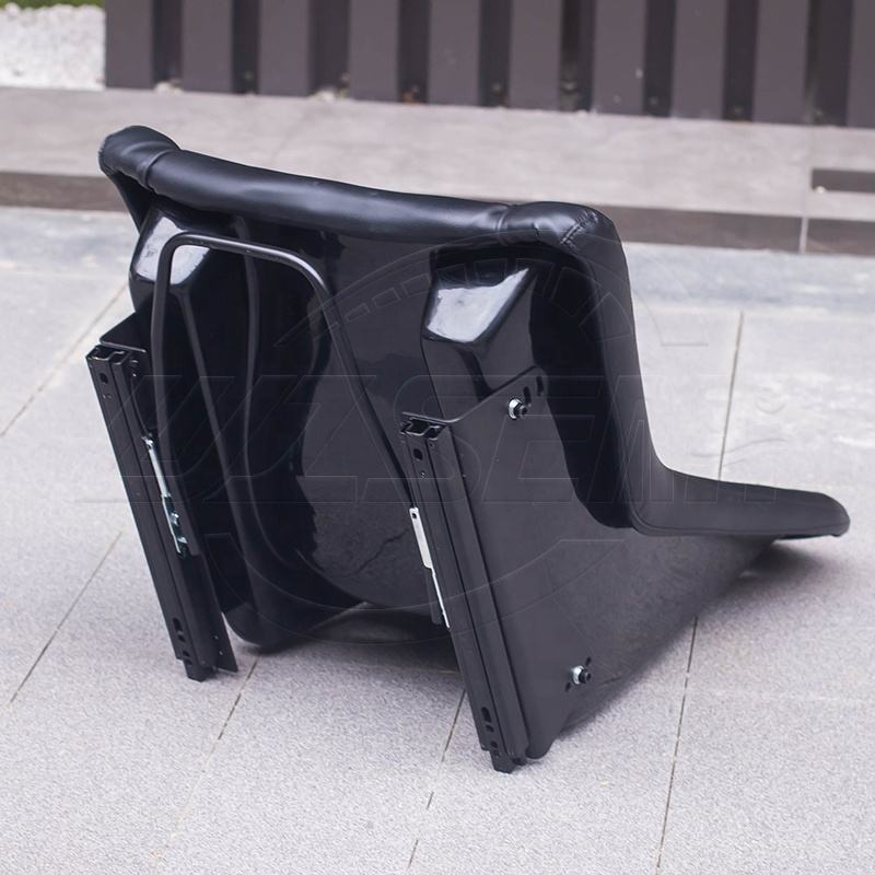 Pair of (x2) Universal Black Quilted Luxe Leather Classic Retro Speedster Bucket Seats with base mounted slide runners