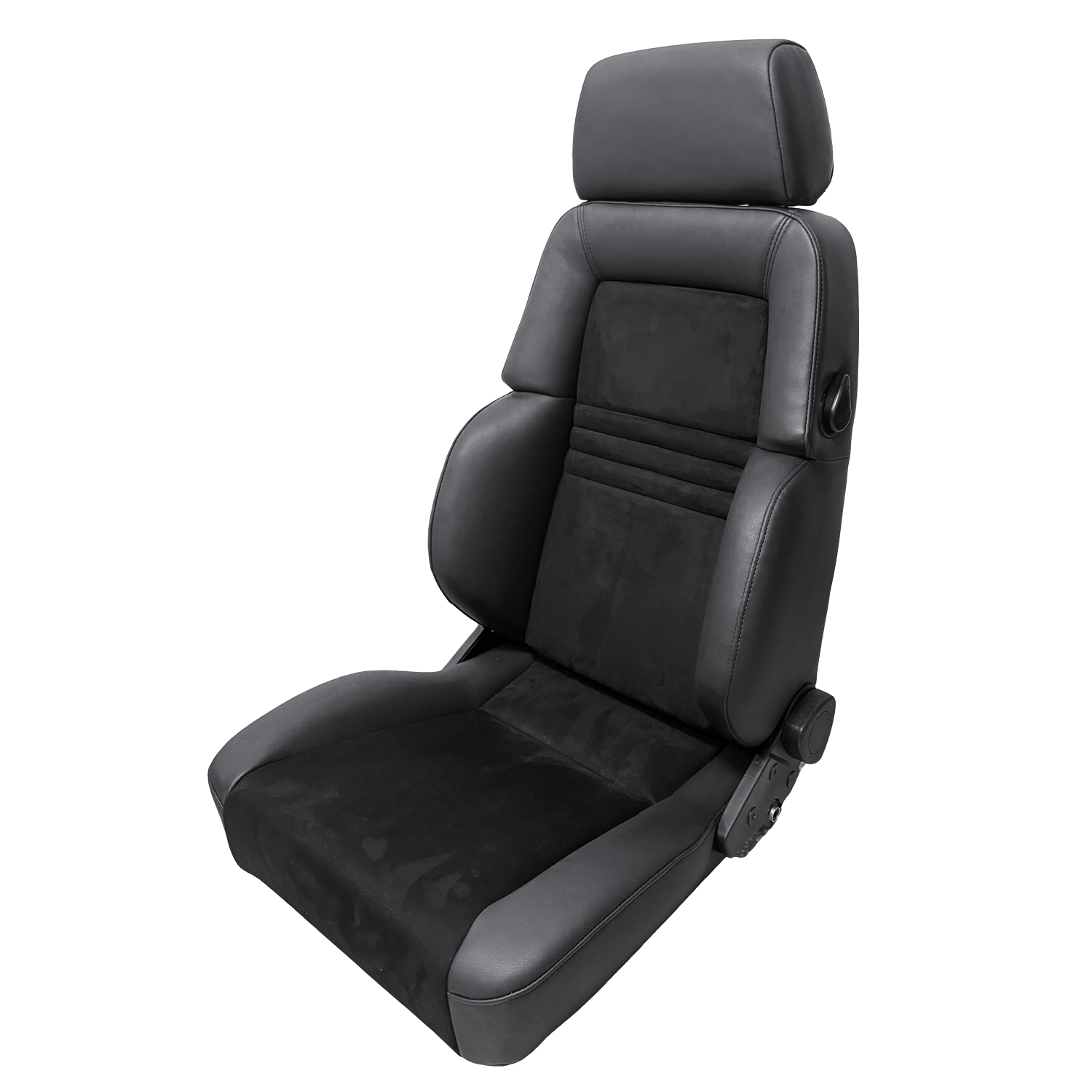 Jiabeir Pair of x2 Universal Retro Escort Sierra Cosworth Cavalier Carlton Style Premium Car Bucket Seats - Reclinable Black PVC Bucket Racing Seats 1081 Series