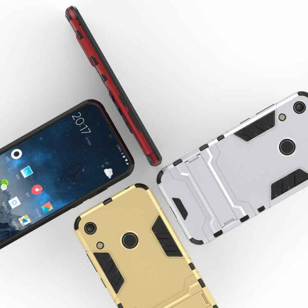 Shockproof PC + TPU Case for Huawei Honor 8A, with Holder, For Huawei Honor 8A, For Honor 8A