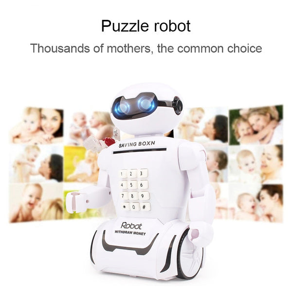 Multi-function Robot Piggy Bank Desk Lamp Code Money Box for Children