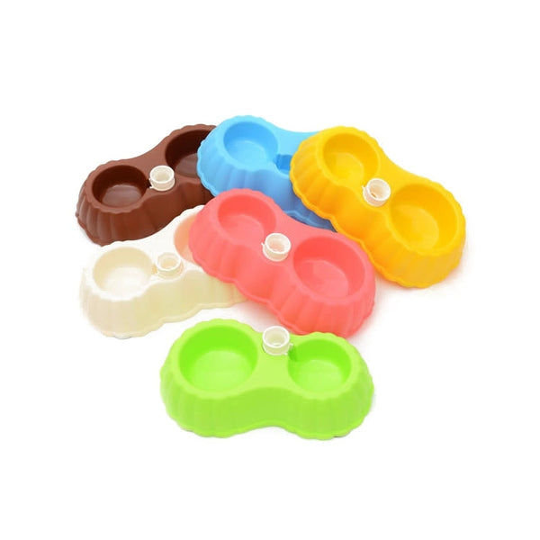 Pumpkin Shape Dog Cat Food Dish + Drinking Water Double Bowls with Automatic Water Dispenser, Size: S