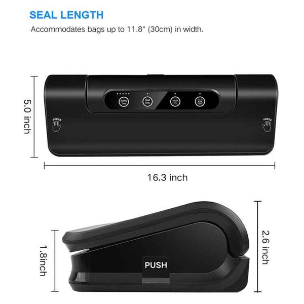 Automatic Vacuum Sealer for Household Food Preservation, with Food Grade Vacuum Bags, US Plug