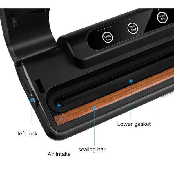Automatic Vacuum Sealer for Household Food Preservation, with Food Grade Vacuum Bags, US Plug