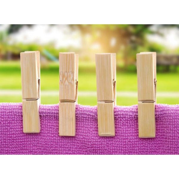 100pcs Multi-function Mini Bamboo Clothes Photo Paper Peg Clothespin Laundry Hanger Clip, Bamboo