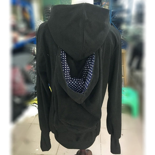Three-in-one Multi-function Mother Kangaroo Zipper Hoodie Coat with Front Cap Size: M, Chest: 90-93cm, Waist: 70-72cm, Hip: 97-99cm