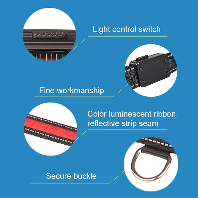 Medium and Large Dog Pet Solar + USB Charging LED Light Collar, Neck Circumference Size: S, 35-40cm