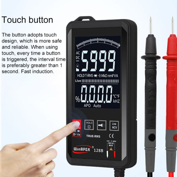 HY128C Color Screen Ultra-thin Touch Smart Digital Multimeter Fully Automatic High Precision True Effective Value Multimeter, HY128C