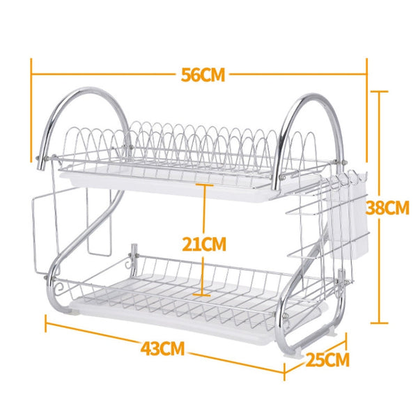 Multi-function Kitchen Stainless Steel Double Diskes Rack Hanging Knife Chopping Block Holder, Knife Chopping Block Holder