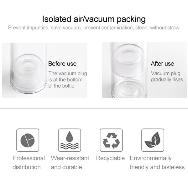 5 PCS Clear Empty Travel Portable Refillable Plastic Pump Bottle Containers, 15ml