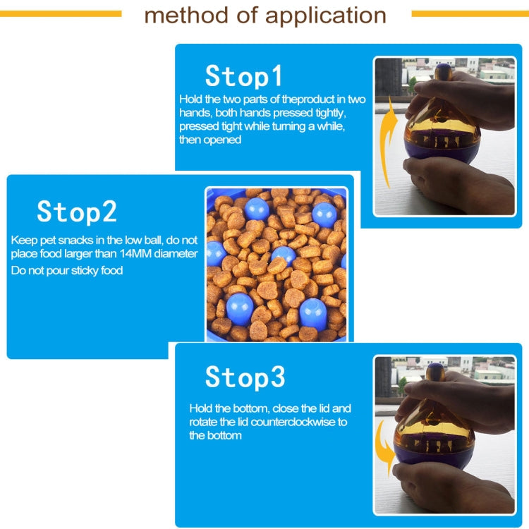 Pets Tumbler Leakage Food Ball Dog Training Exercise Fun Bowl Toys, Size: 14*9.5cm