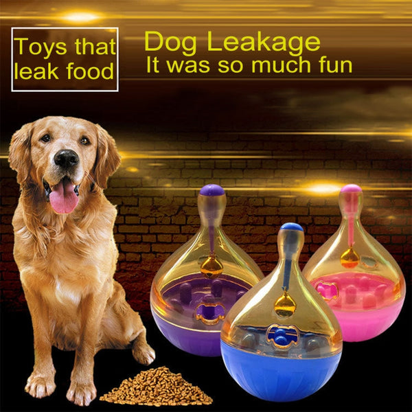 Pets Tumbler Leakage Food Ball Dog Training Exercise Fun Bowl Toys, Size: 14*9.5cm