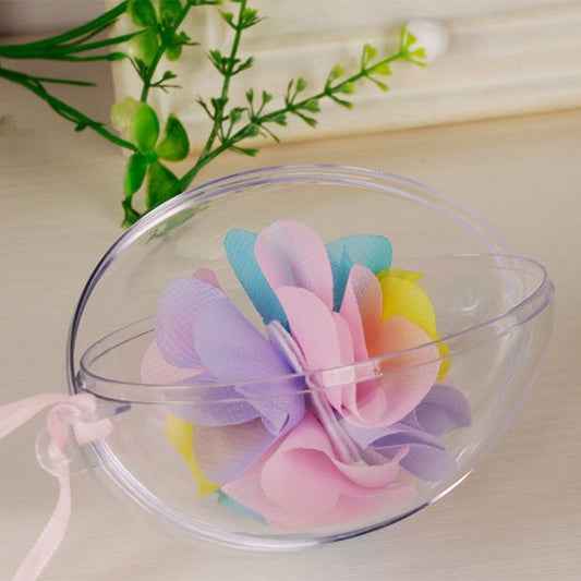 6 PCS Transparent Plastic Hollow Ellipsoid Easter Christmas Wedding Decorations