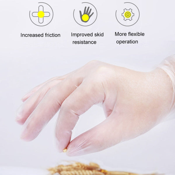 100 PCS Disposable PVC Examination Gloves Household Transparent Touchable Protective Gloves, Size: L, 100 PCS L