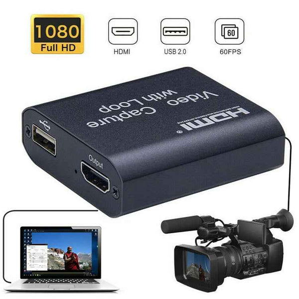 USB 2.0 to HDMI 4K HD Video Capture with Loop (Black)