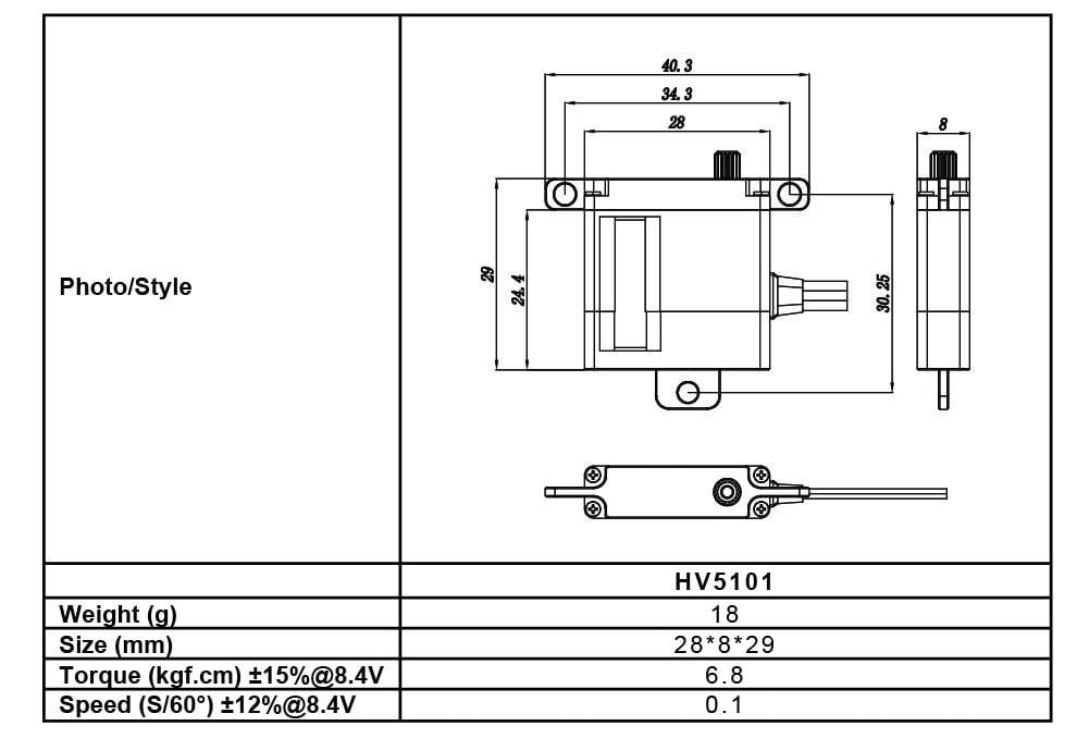 FrSky Xact HV5101 WING HV 8.4V Servo