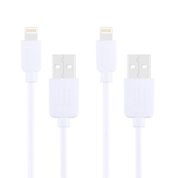 2 PCS HAWEEL 1m High Speed 8 pin to USB Sync and Charging Cable Kit for iPhone, iPad, 2pcs