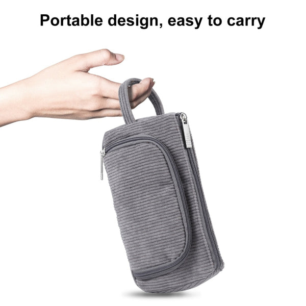 HAWEEL Corduroy Triangular Pen Case Makeup Pouch Travel Cosmetic Organizer Bag