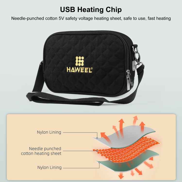 HAWEEL Messenger Shoulder Small Bag Digital Tablet Phone Warmer Storage Bag with Hand Warmer
