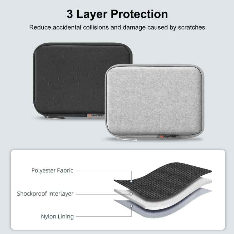 HAWEEL Watch Band Organizer Box Earphones / U Disk / Digital Cable Storage Case(Black)