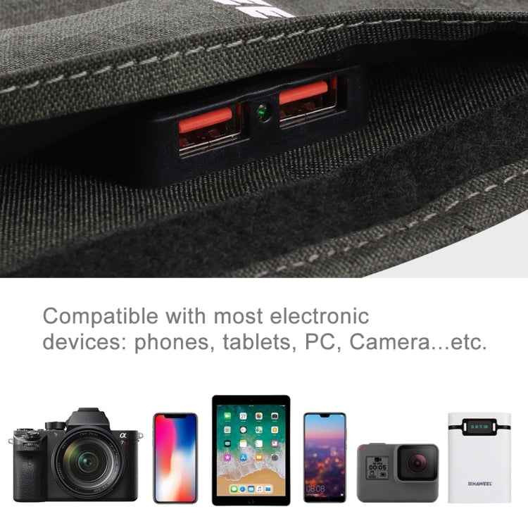 HAWEEL 28W Foldable Solar Panel Charger with 5V 3A Max Dual USB Ports