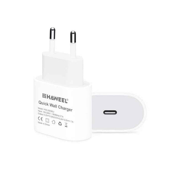 HAWEEL PD 20W Single USB-C / Type-C Interface QC Travel Charger, Support Full QC Protocol, EU Plug, QC Charger EU Plug