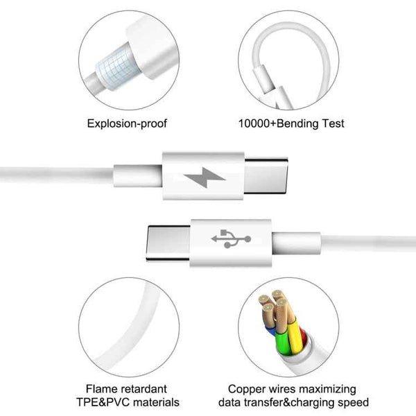 HAWEEL 25W 3A Type-C / USB-C to Type-C / USB-C PD Fast Charging Data Cable, Length: 2m, Type-C to Type-C 2m