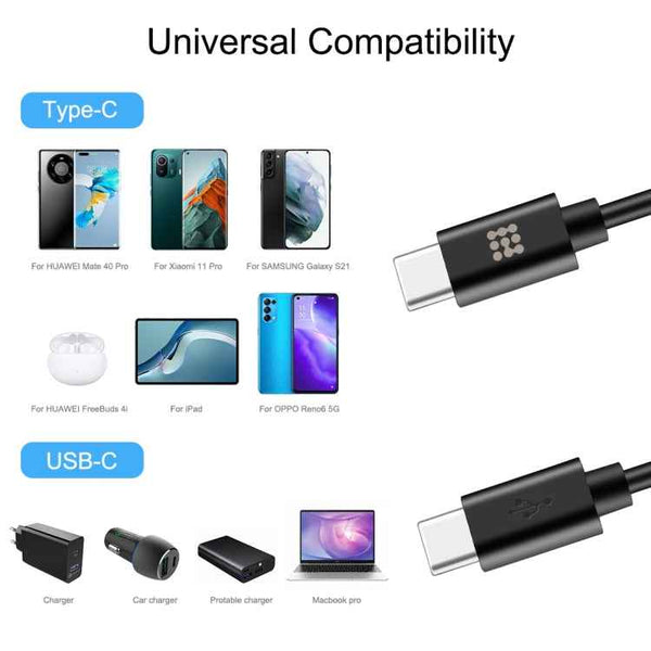 HAWEEL 1m 25W 3A Type-C / USB-C to Type-C / USB-C Fast Charging Data Cable with OTG