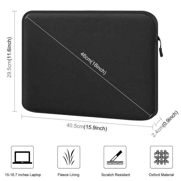 HAWEEL 16 inch Laptop Sleeve Case Zipper Briefcase Bag for 15-16.7 inch Laptop(Black)