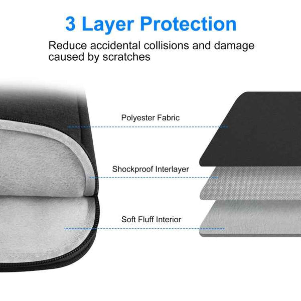 HAWEEL 16 inch Laptop Sleeve Case Zipper Briefcase Bag for 15-16.7 inch Laptop(Black)