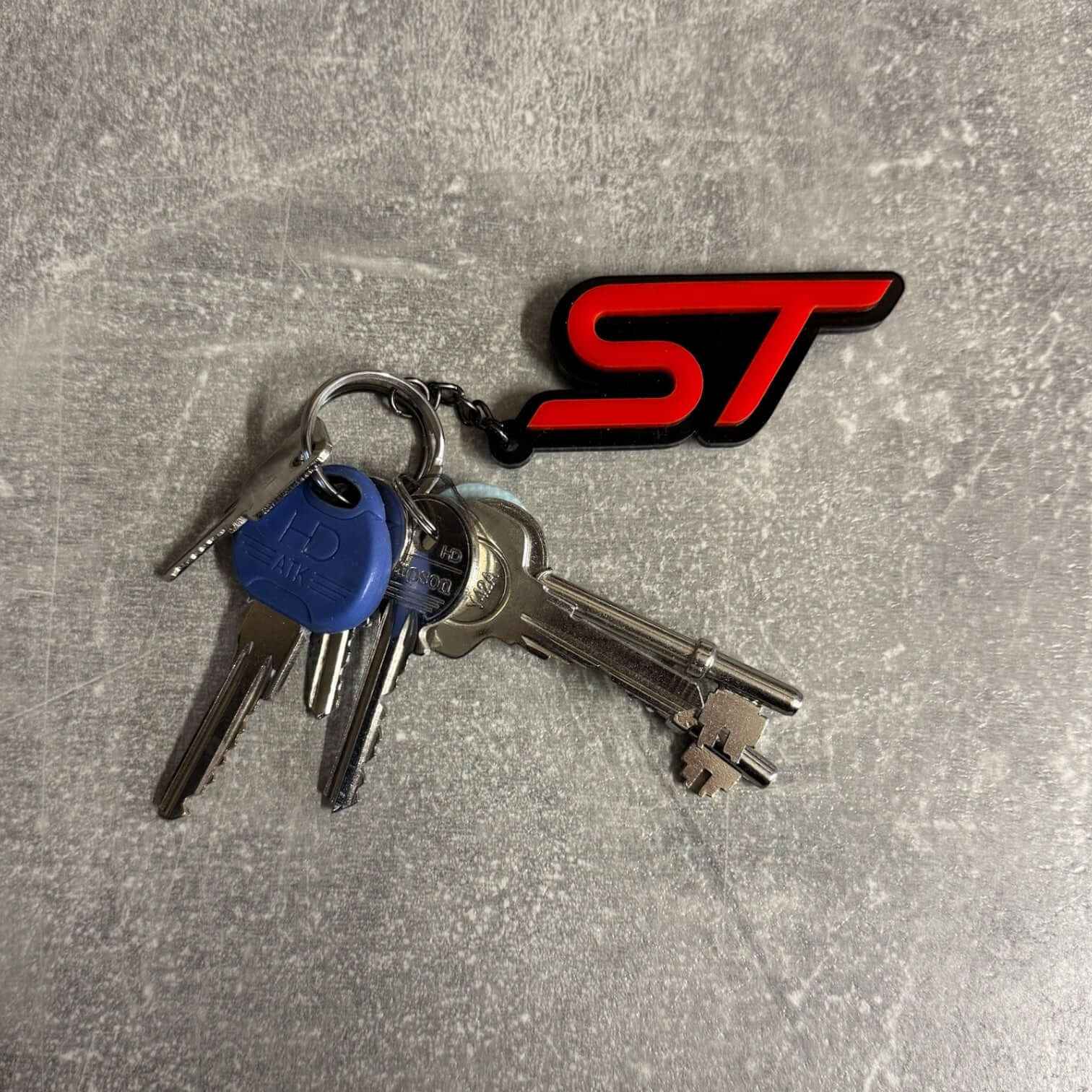 4D ST Logo Keychain for Ford – Gloss Black with Custom Colour Options | CEUK