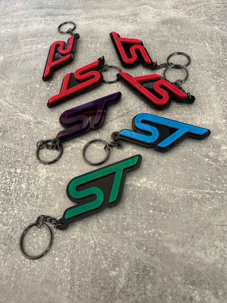 4D ST Logo Keychain for Ford – Gloss Black with Custom Colour Options | CEUK