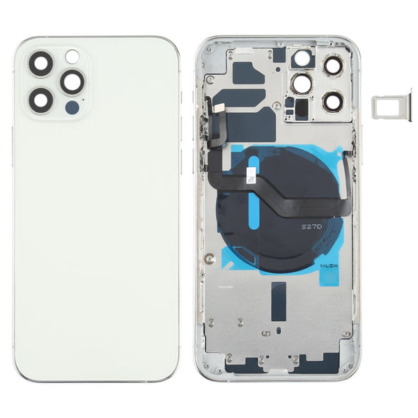 Battery Back Cover (with Side Keys & Card Tray & Power + Volume Flex Cable & Wireless Charging Module) for iPhone 12 Pro, For iPhone 12 Pro