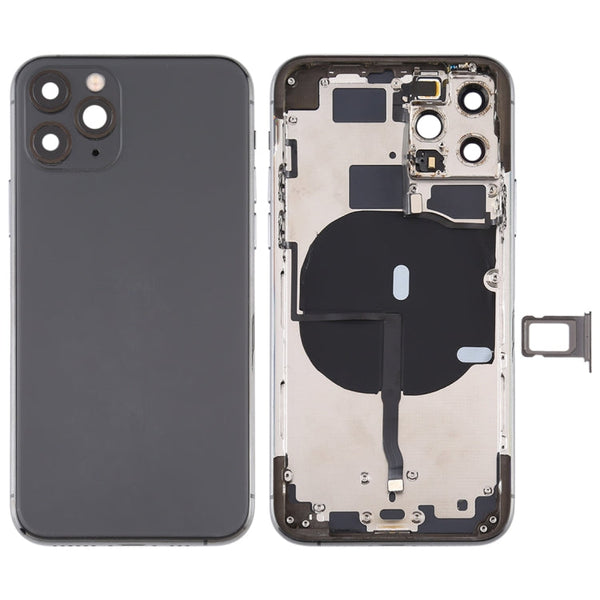 Battery Back Cover (with Side Keys & Card Tray & Power + Volume Flex Cable & Wireless Charging Module) for iPhone 11 Pro Max, For ip11 Pro Max, For iPhone 11 Pro Max
