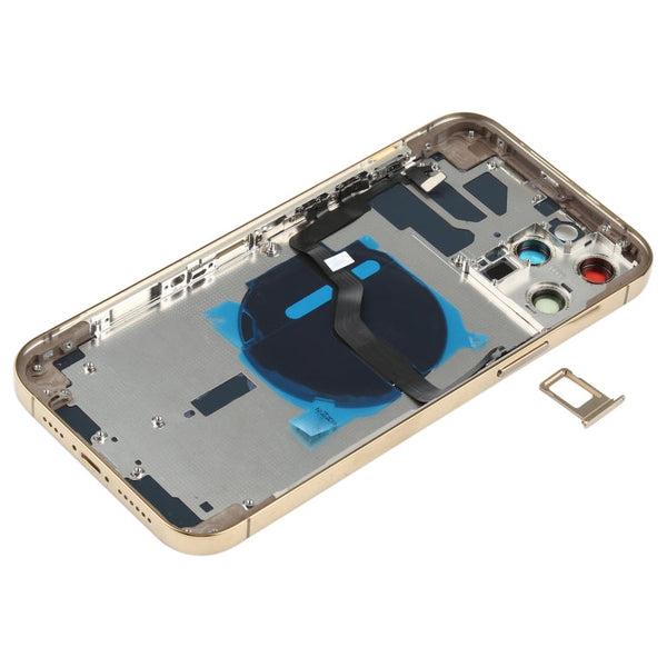 Battery Back Cover (with Side Keys & Card Tray & Power + Volume Flex Cable & Wireless Charging Module) for iPhone 12 Pro Max, For iPhone 12 Pro Max