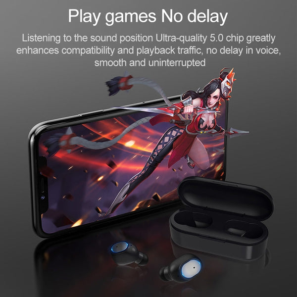 Q2 TWS Bluetooth 5.0 Binaural Stereo Wireless Sports Bluetooth Earphone