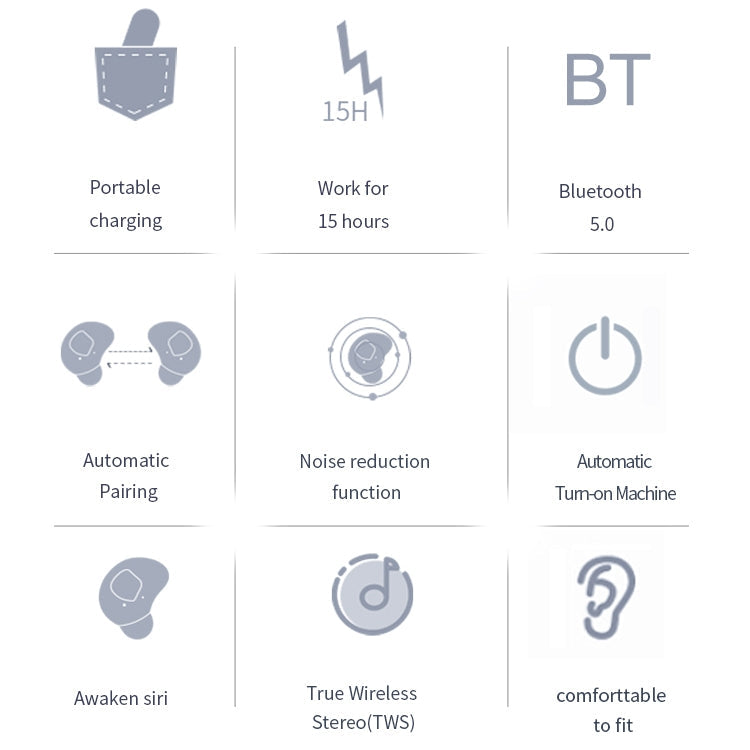 Q2 TWS Bluetooth 5.0 Binaural Stereo Wireless Sports Bluetooth Earphone