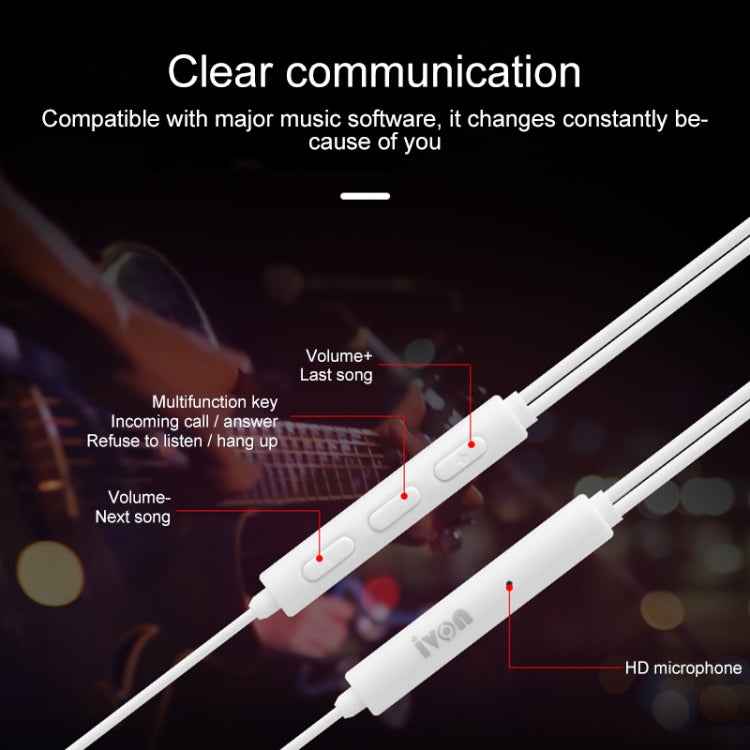 IVON E50 3.5mm Stereo Noise Reduction Earphone