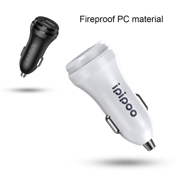 ipipoo XP-1 Dual USB Car Fast Charging Charger with Android Line, XP-1 (White)