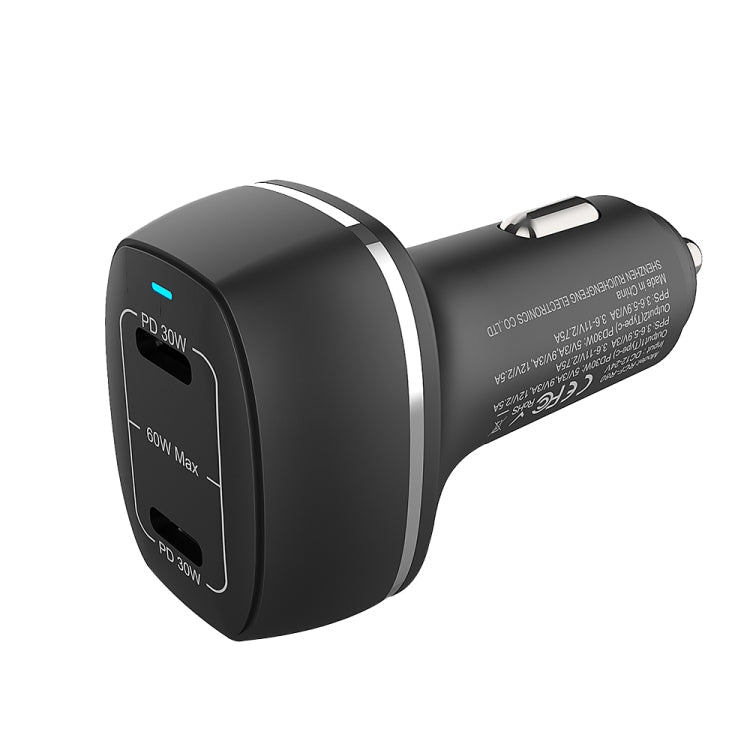 ACC-580 Dual Ports PD 60W Fast Charging Car Charger