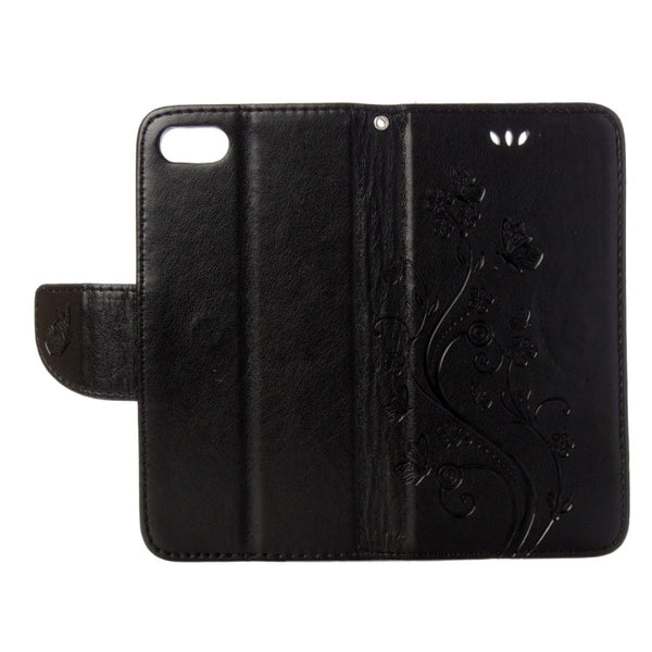 For  iPhone 8 & 7  Pressed Flowers Horizontal Flip Leather Case with Holder & Card Slots & Wallet