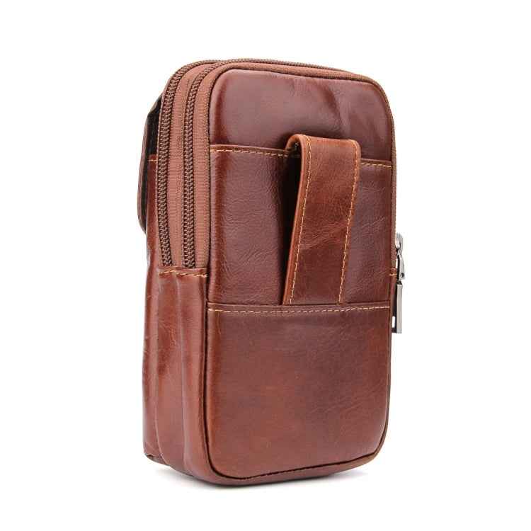 6.3 inch and Below Universal Crazy Horse Texture Genuine Leather Men Vertical Style Case Waist Bag with Belt Hole for Sony, Huawei, Meizu, Lenovo, ASUS, Cubot, Oneplus, Xiaomi, Ulefone, Letv, DOOGEE, Vkworld, and other Smartphones(Brown)