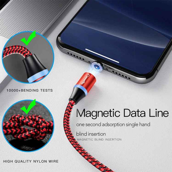 CaseMe Series 2 USB to 8 Pin Magnetic Charging Cable, Length: 1m (Dark Blue)