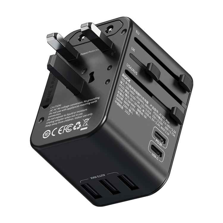 ROCK T62 35.5W Global Travel Multifunctional Plug PD Charger Power Adapter, T62