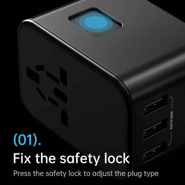 ROCK T62 35.5W Global Travel Multifunctional Plug PD Charger Power Adapter, T62