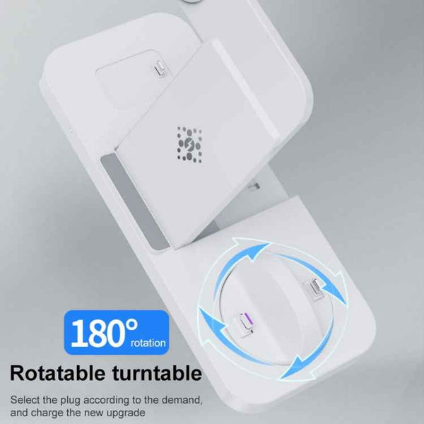 6 in 1 Multifunctional Foldable Vertical Wireless Charger (Black)