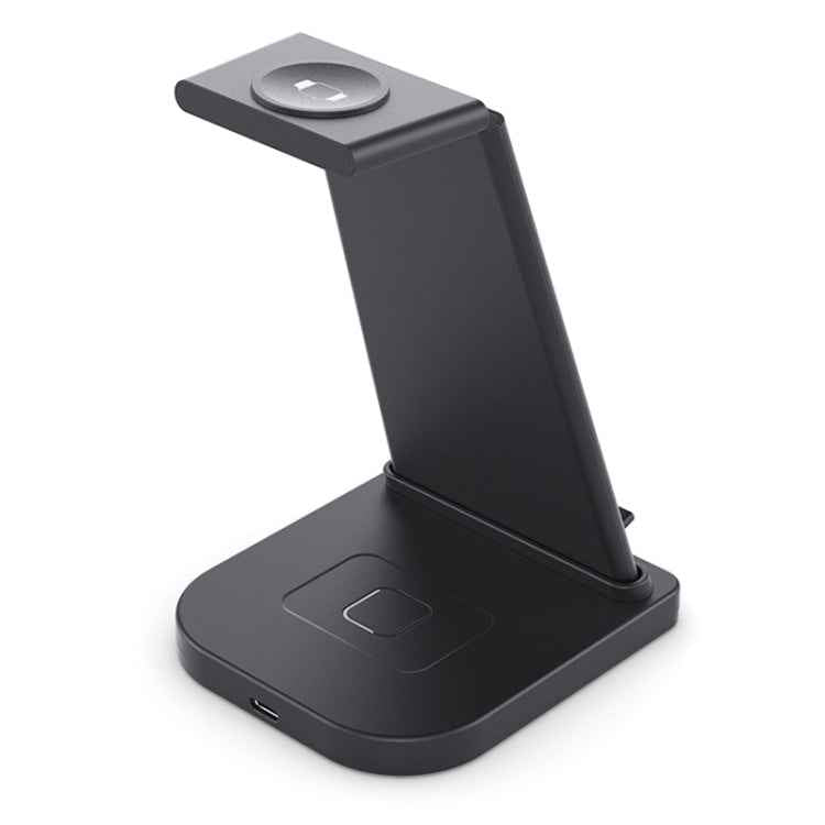 10W 3 in 1 QC 3.0  Vertical Multi-function Wireless Charger with Stand Function, Suitable for Mobile Phones / Apple Watch / AirPods