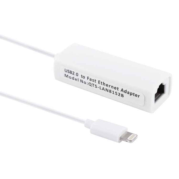QTS-LAN8152B 1m 8 Pin to RJ45 Ethernet LAN Network Adapter Cable(White)