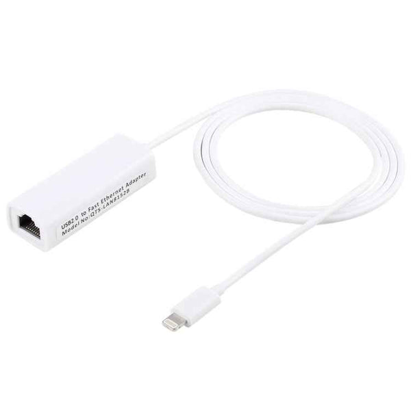 QTS-LAN8152B 1m 8 Pin to RJ45 Ethernet LAN Network Adapter Cable(White)